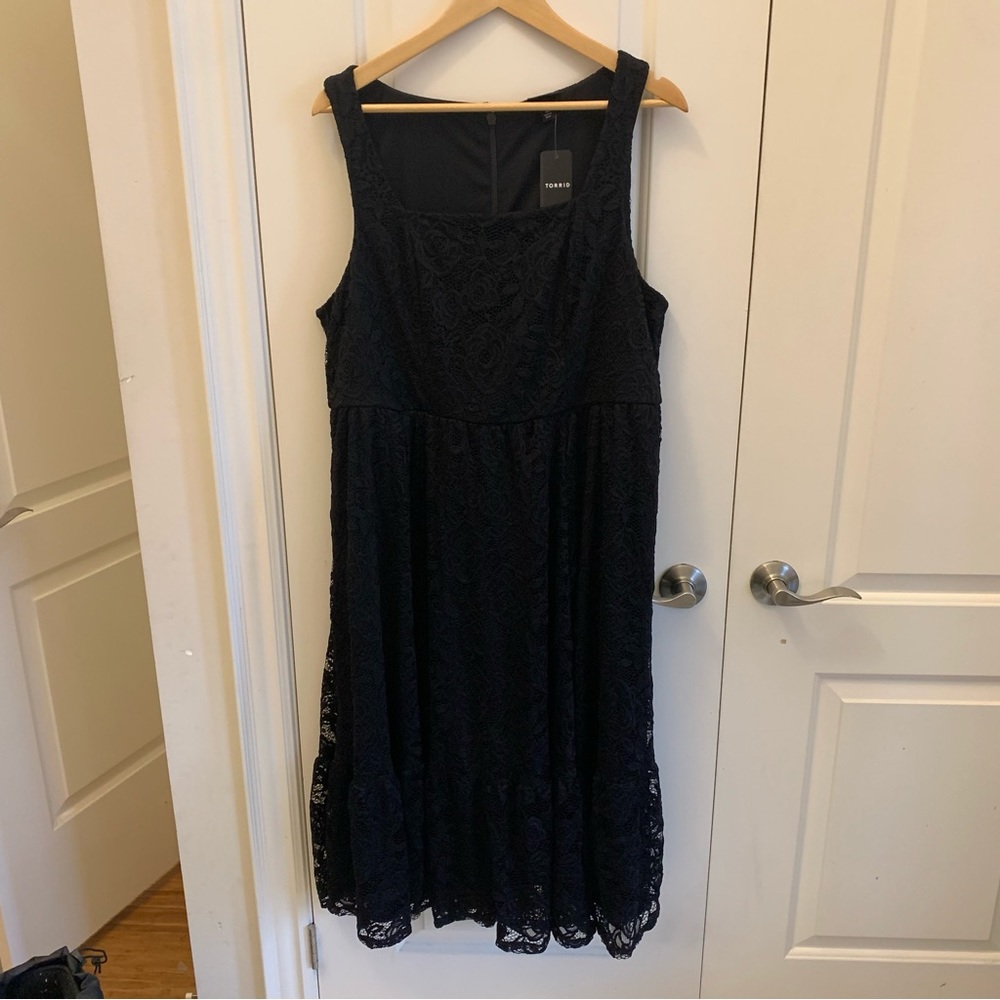 Torrid Midi Lace Square Neck Skater Dress - Picture 6 of 6